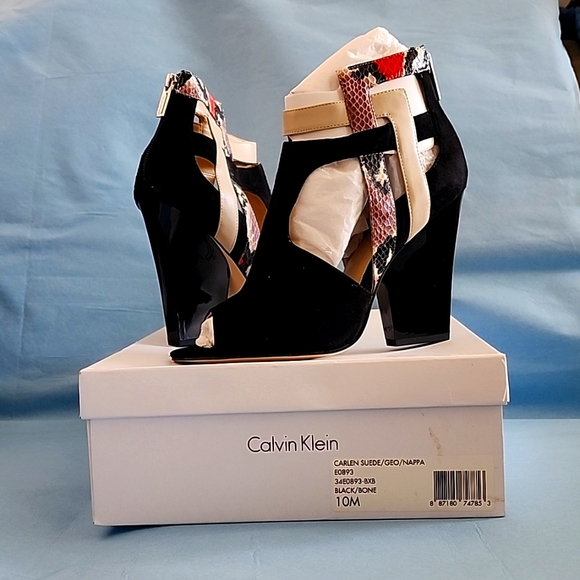 Calvin Klein Black Muilt Color Heel Shoe - Picture 1 of 6